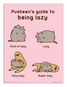 Plakat w ramie Pusheen (Guide to Being Lazy)